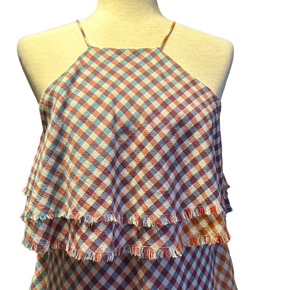 Zara Trafaluc Frayed Checked Summer Dress Size Small 2543/517/050 100%‎ Cotton - Picture 3 of 15